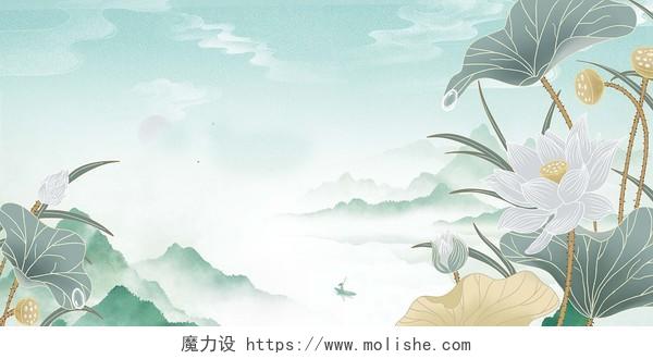 中国风国学经典诗比赛背景展板文化背景 